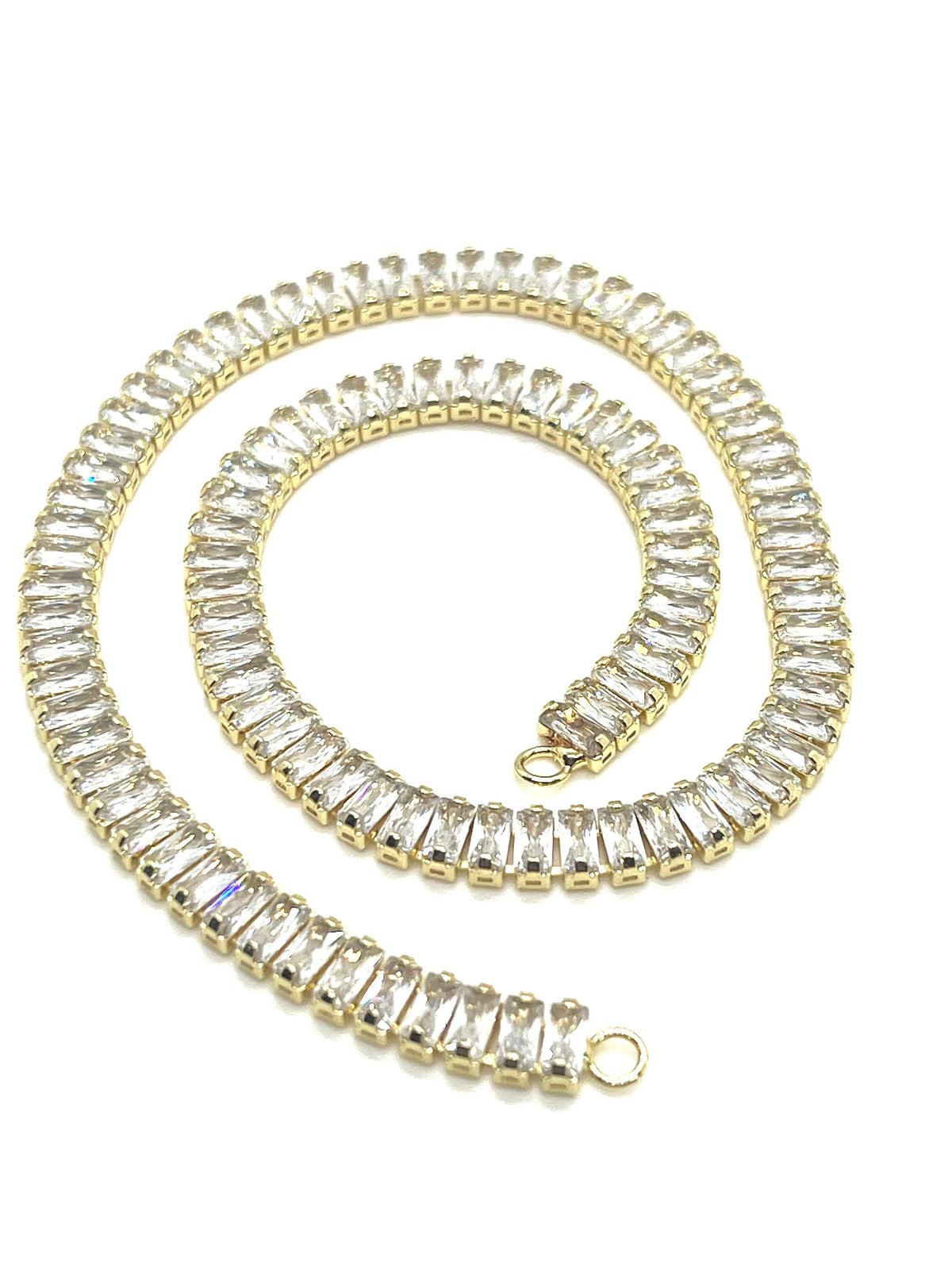 Micro Pave Link Chain, 18k Gold Plated