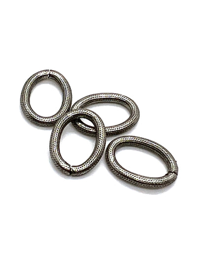19mm Extra Large Oval Jump Rings, Antiqued Pewter Plated - P047-JR