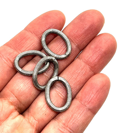 19mm Extra Large Oval Jump Rings, Antiqued Pewter Plated - P047-JR