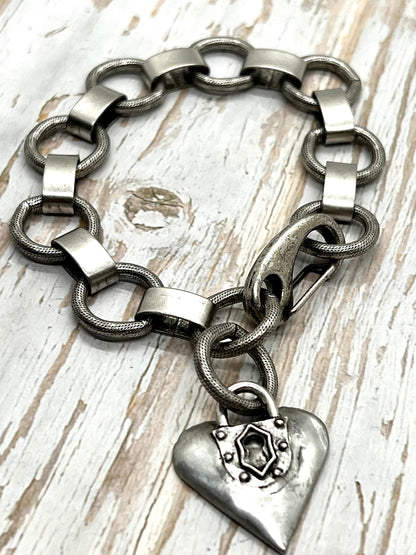 Extra-Large Thick Textured Chain, Antiqued Pewter Plated - P006-CH
