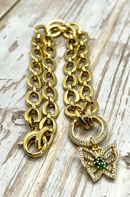 11x8mm Oval Link Cable Chain, Shiny 18k Gold Plated