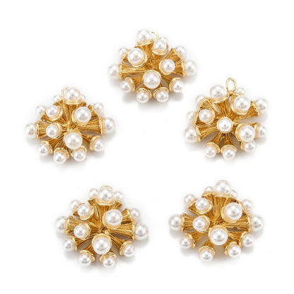 Pearl Cascade Pendant, Shiny 18k Gold Plated - SY017
