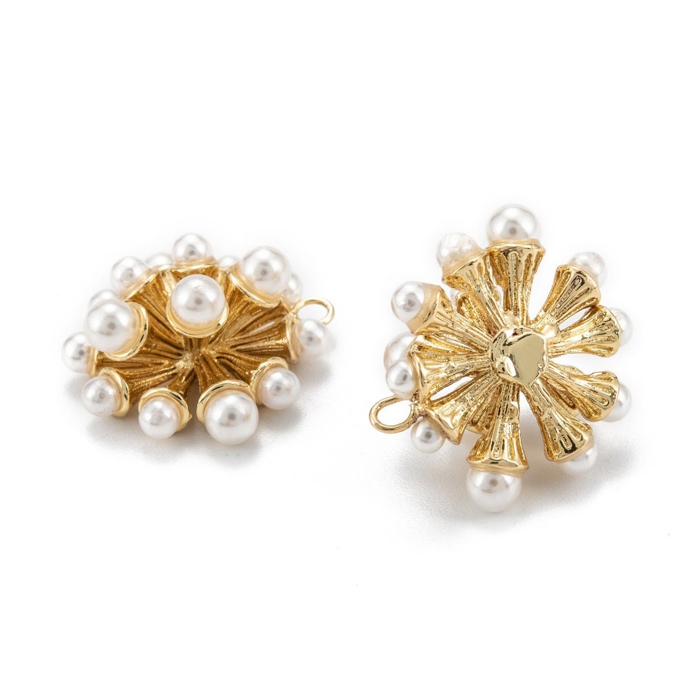 Pearl Cascade Pendant, Shiny 18k Gold Plated - SY017