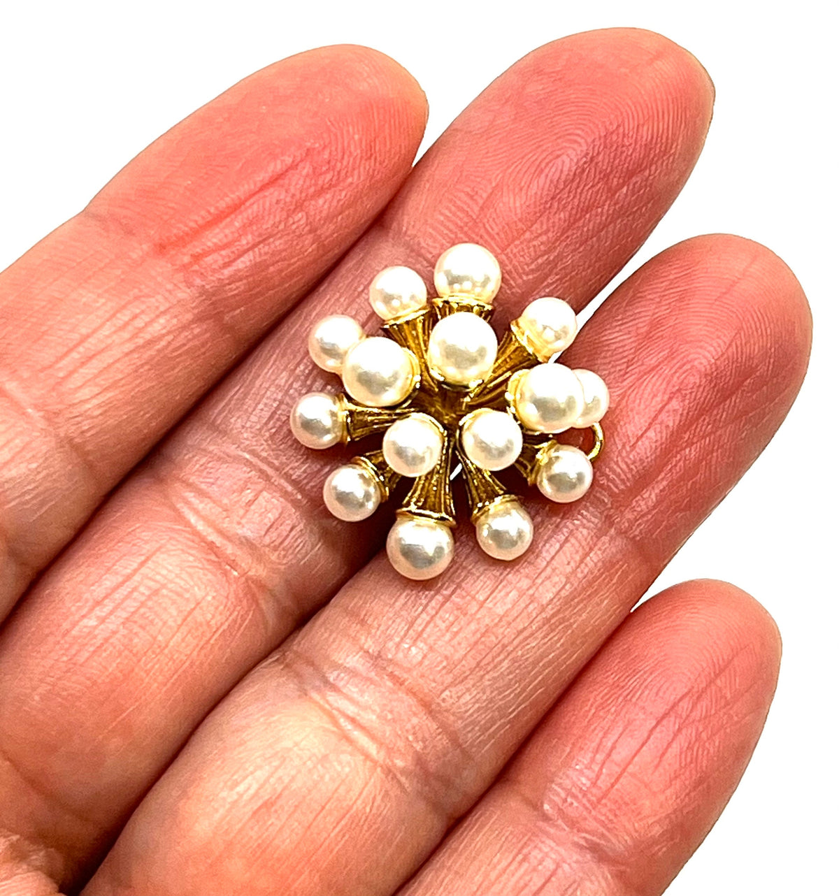 Pearl Cascade Pendant, Shiny 18k Gold Plated - SY017