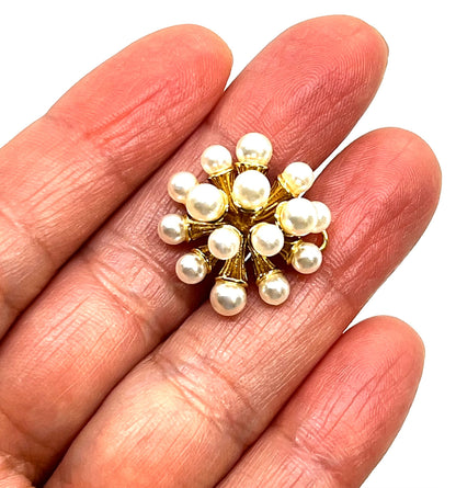 Pearl Cascade Pendant, Shiny 18k Gold Plated - SY017