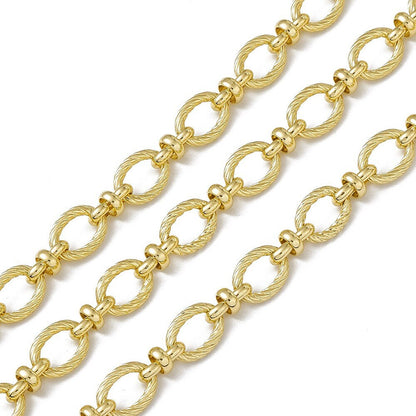 Chunky Gold Plated Cable Chain, Shiny 18k Gold Plated