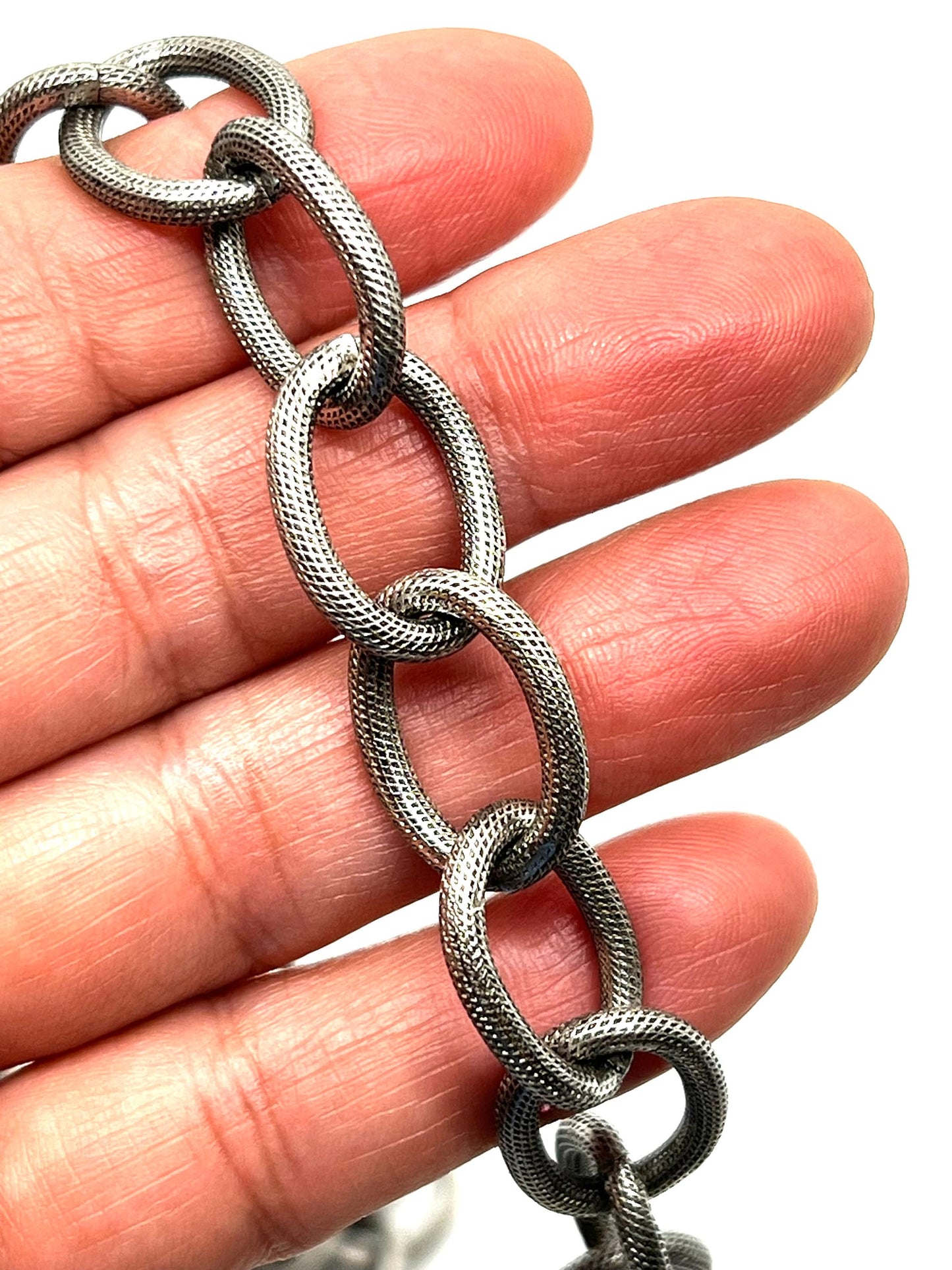 Extra Large Chunky Oval Chain, Antiqued Pewter Plated - P004-CH