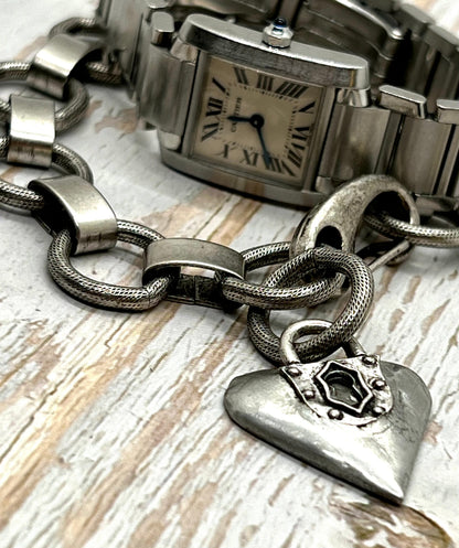 Extra-Large Thick Textured Chain, Antiqued Pewter Plated - P006-CH