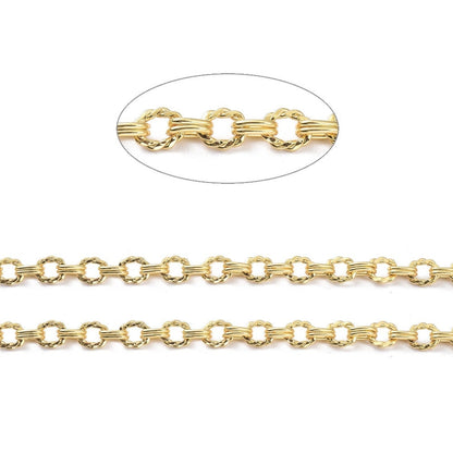 Large Link Cable Chain, 18k Shiny Gold Plated