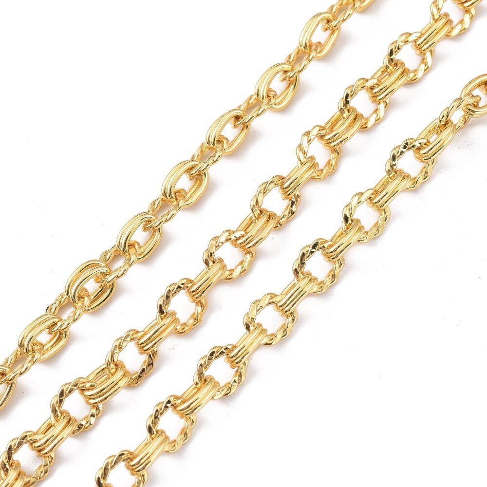 Large Link Cable Chain, 18k Shiny Gold Plated