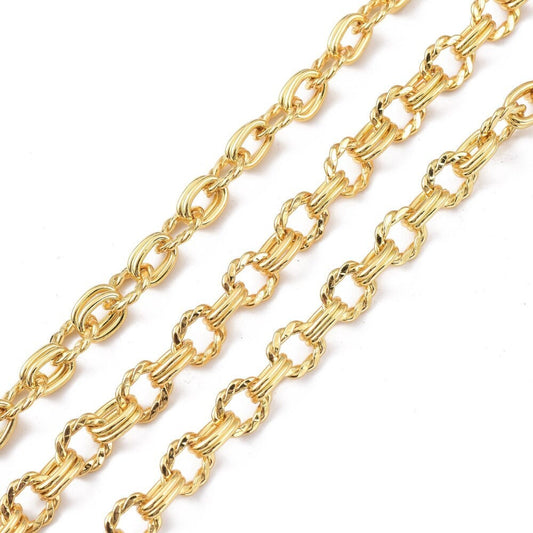 Large Link Cable Chain, 18k Shiny Gold Plated