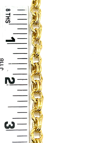 Large Link Cable Chain, 18k Shiny Gold Plated
