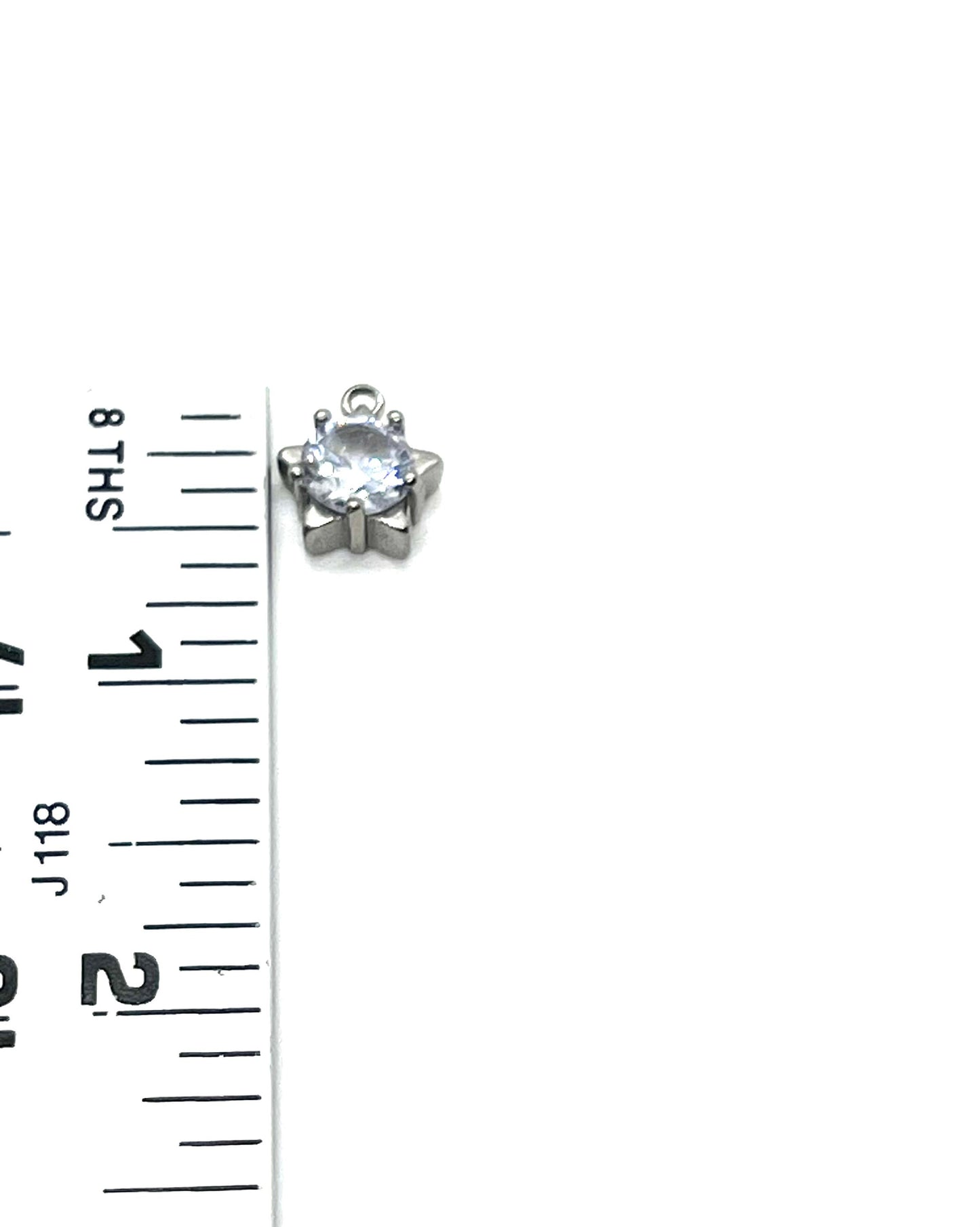 Star CZ Charms, Stainless Steel - SS039