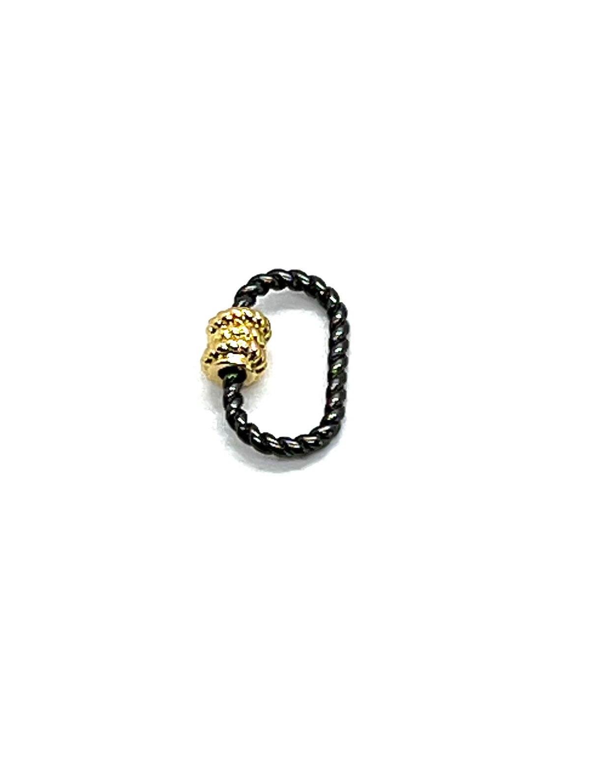 Gunmetal Screw Carabiner Locking Clasp, Shiny 18k Gold Plated - SY087