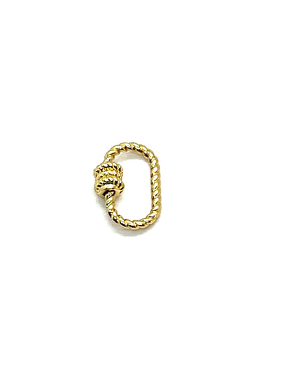 Gunmetal Screw Carabiner Locking Clasp, Shiny 18k Gold Plated - SY087
