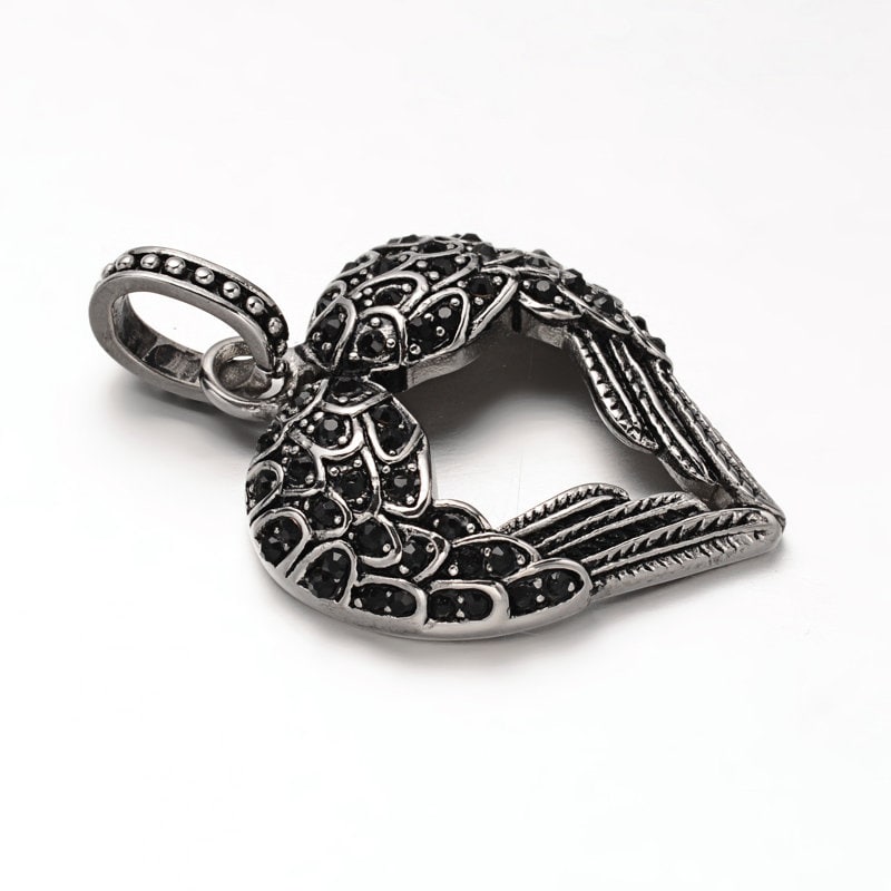 Large Heart with Wings, Stainless Steel - SS042,SS045