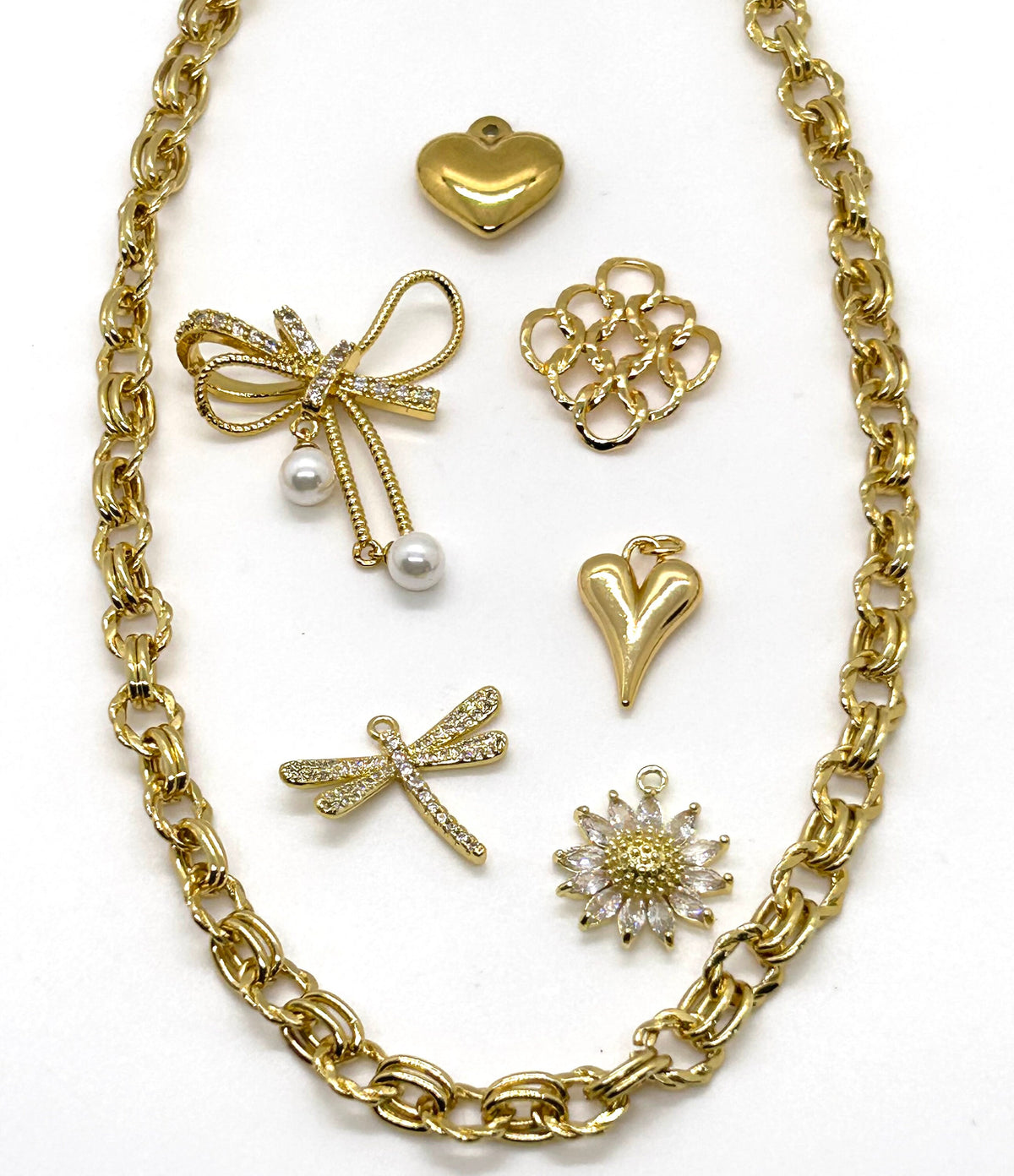 Large Link Cable Chain, 18k Shiny Gold Plated