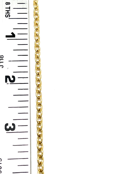 Minimalist Oval Cable Chain, Shiny 18k Gold Plated