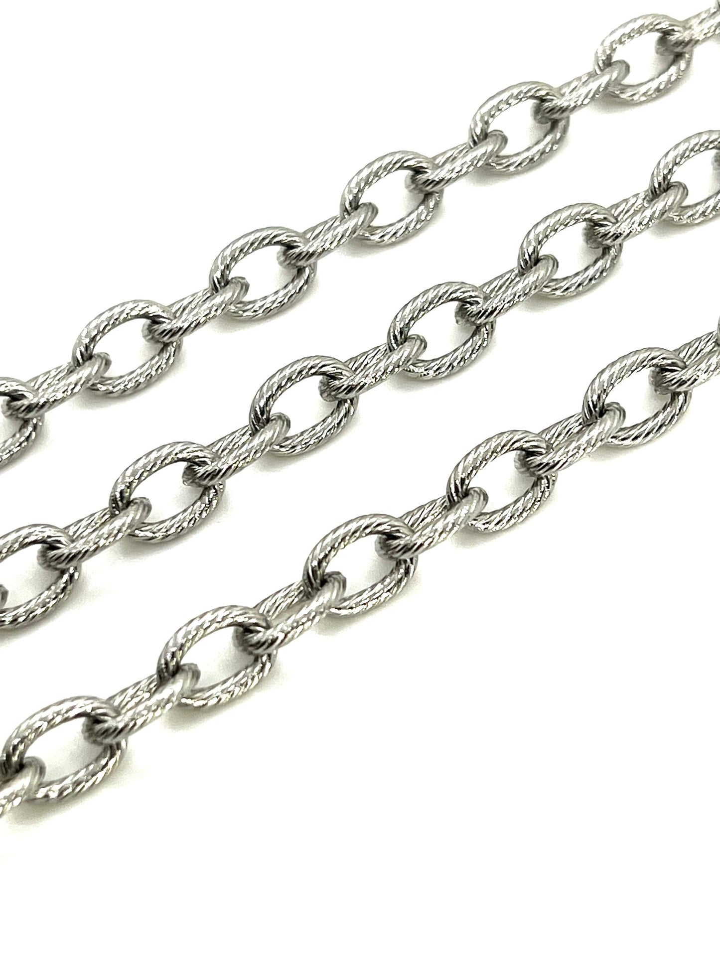 Textured Chunky Chain, Stainless Steel