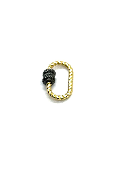 Gunmetal Screw Carabiner Locking Clasp, Shiny 18k Gold Plated - SY087