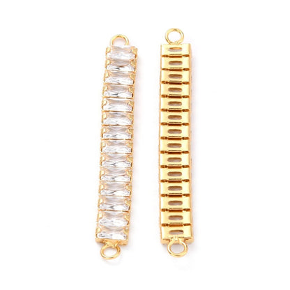 Micro Pave Connector Link, 18k Gold Plated