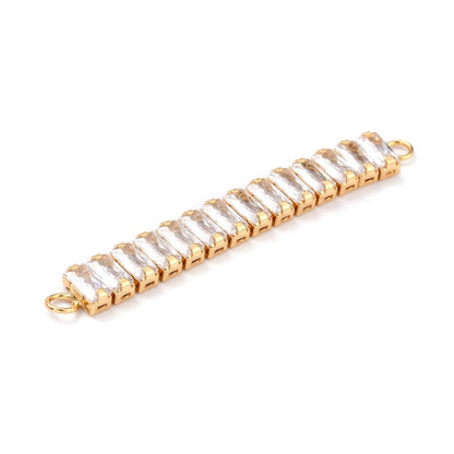 Micro Pave Connector Link, 18k Gold Plated
