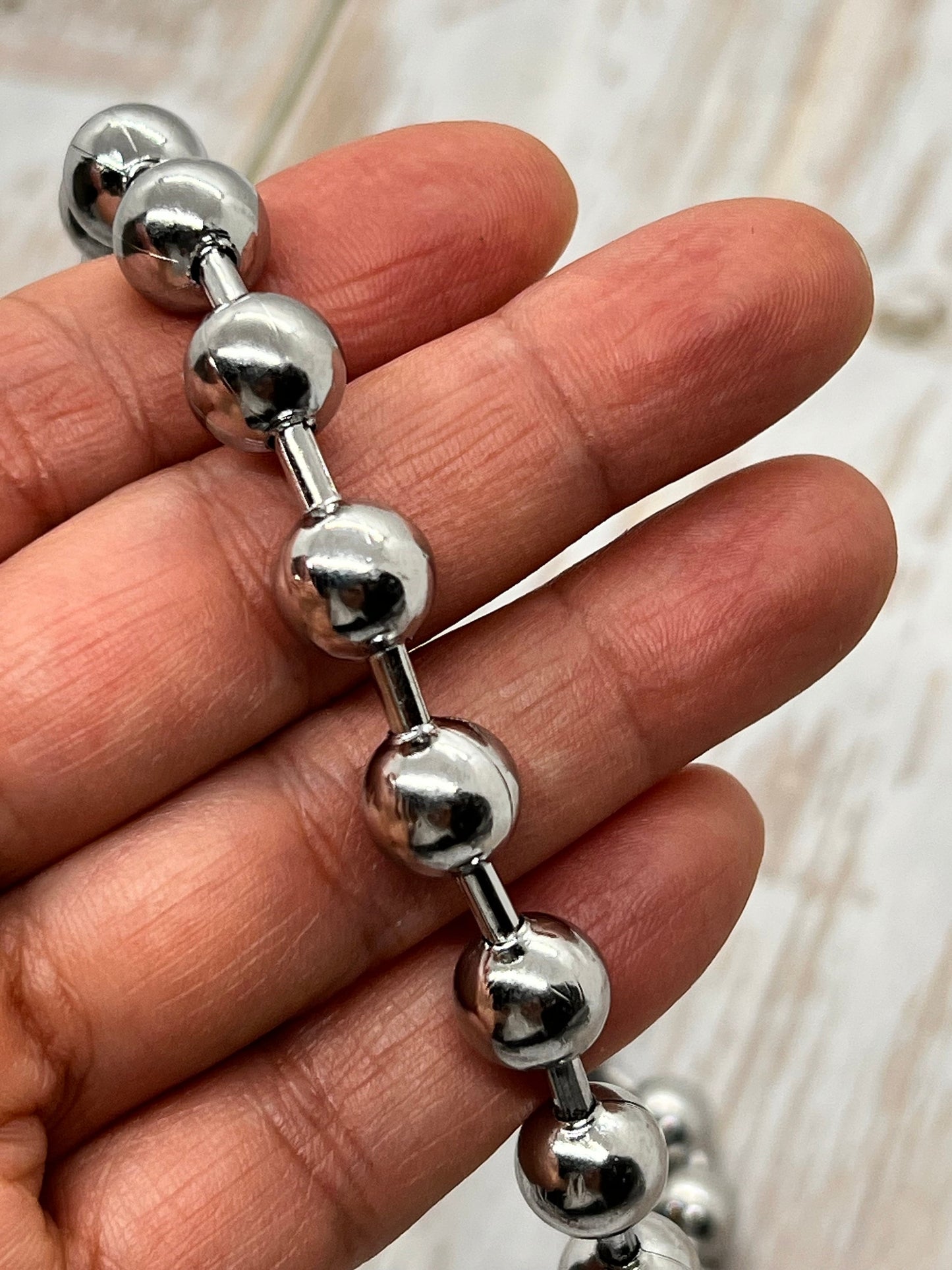 10mm Oversized Ball Chain, Stainless Steel