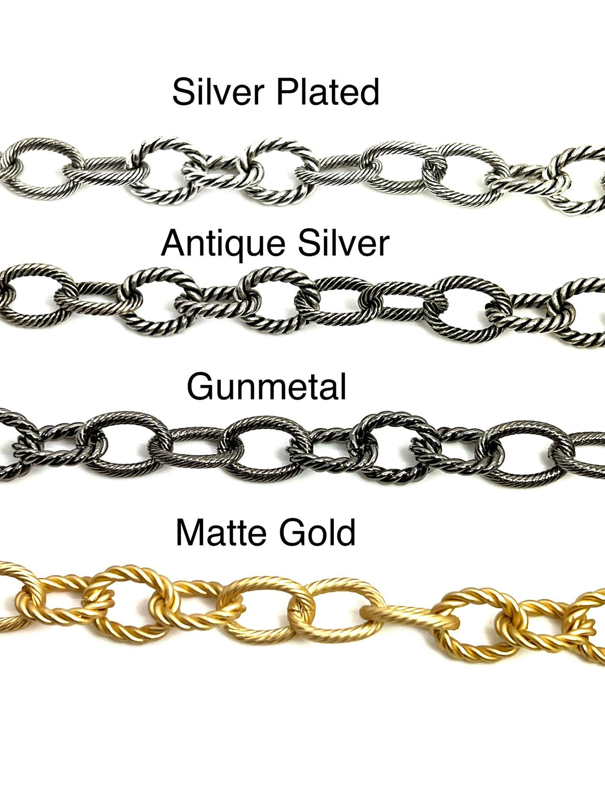 Large Triple Cable Chain, Various Finishes