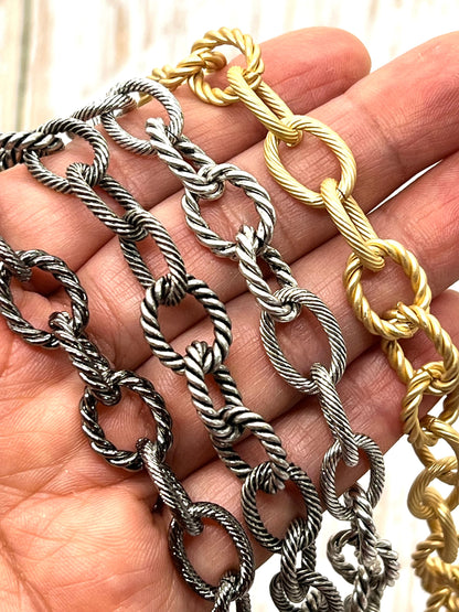 Large Triple Cable Chain, Various Finishes