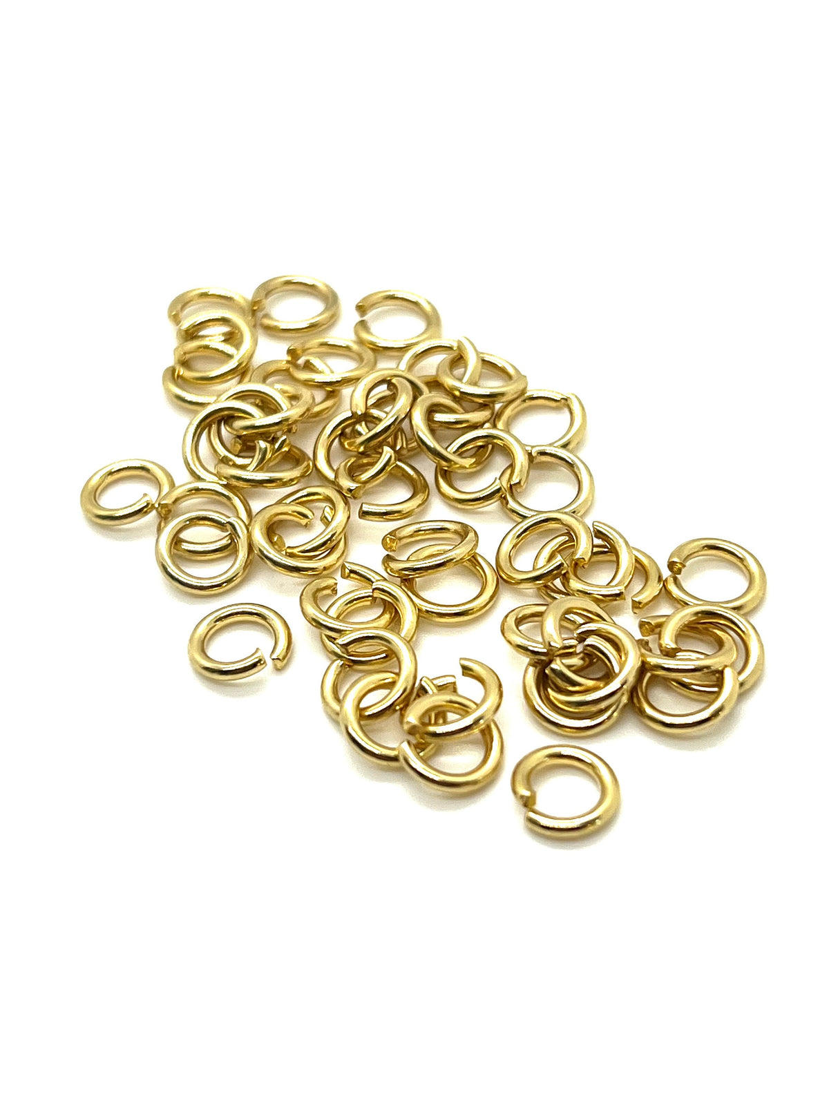 Bulk 8mm 15 Gauge Heavy-duty Jump Rings, Shiny 18k Gold Plated - G003-JR