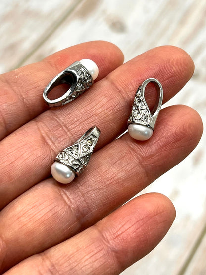Freshwater Simple Pearl Teardrop, Stainless Steel -  SS036