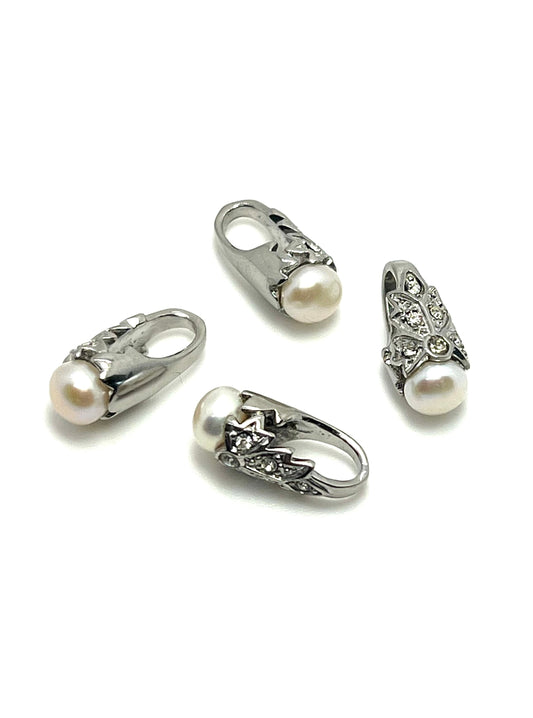 Freshwater Star Pearl Teardrop, Stainless Steel - SS035