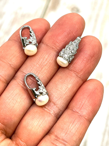 Freshwater Star Pearl Teardrop, Stainless Steel - SS035
