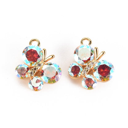 Dainty Butterfly with AB Cubic Zirconia, Shiny 18k Gold Plated - SY038