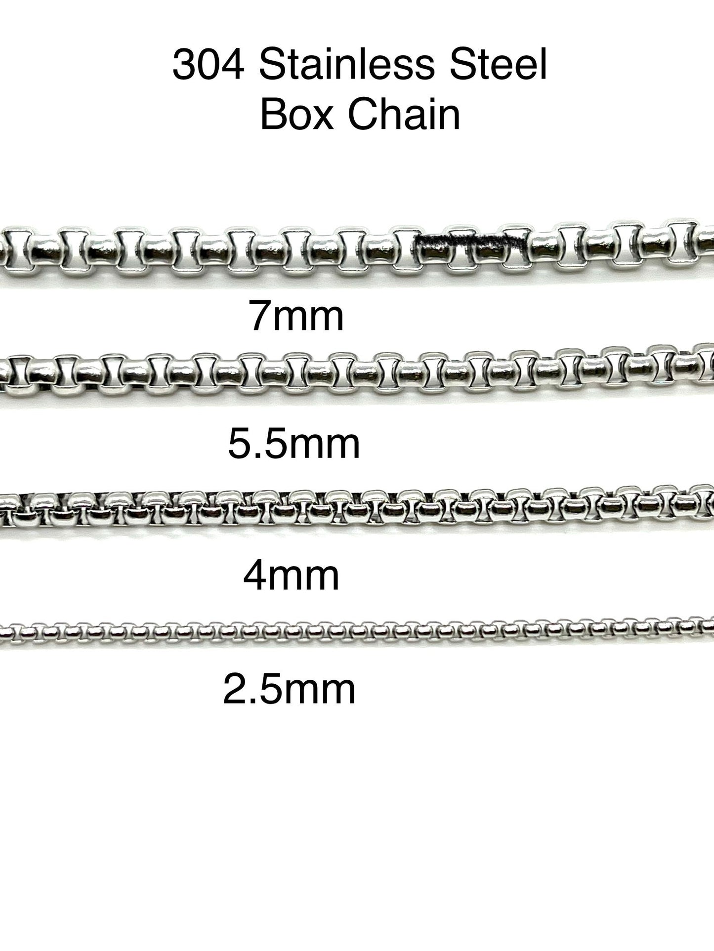Round Box Chain, Stainless Steel