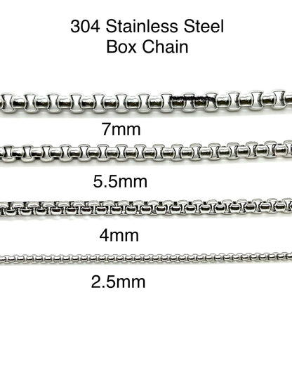 Round Box Chain, Stainless Steel