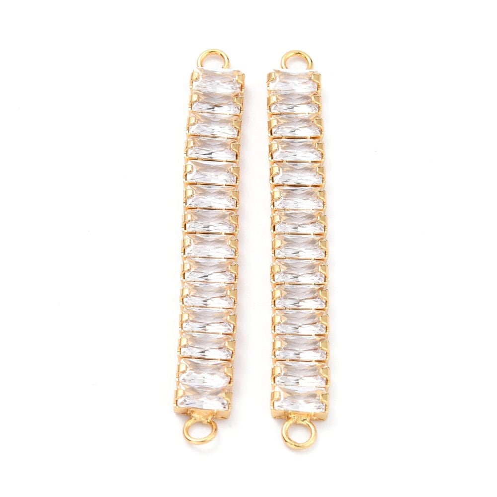 Micro Pave Connector Link, 18k Gold Plated