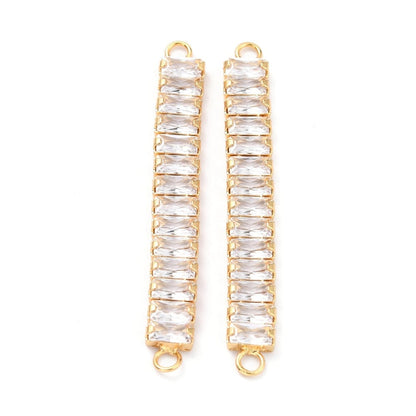 Micro Pave Connector Link, 18k Gold Plated