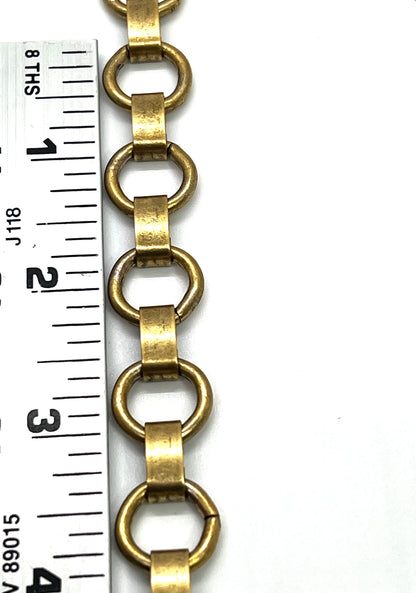 Large Smooth Plated Link Chain, Antiqued 18k Gold Plated - G096-CH