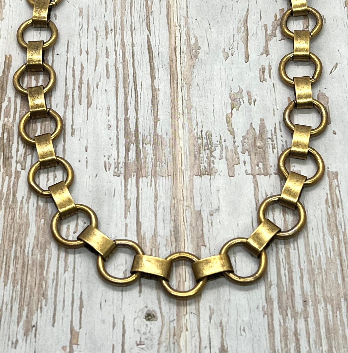 Large Smooth Plated Link Chain, Antiqued 18k Gold Plated - G096-CH
