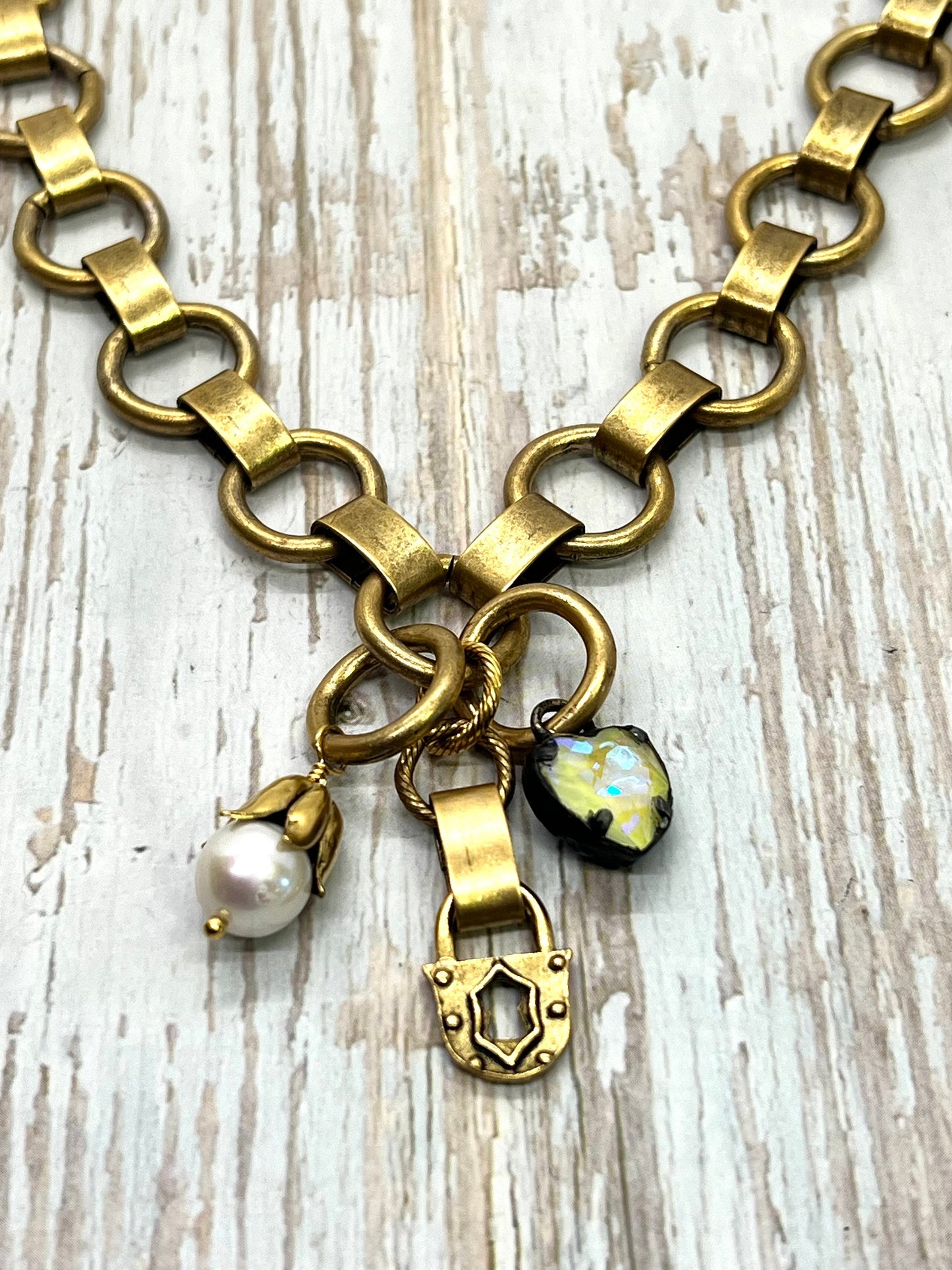 Large Smooth Plated Link Chain, Antiqued 18k Gold Plated - G096-CH