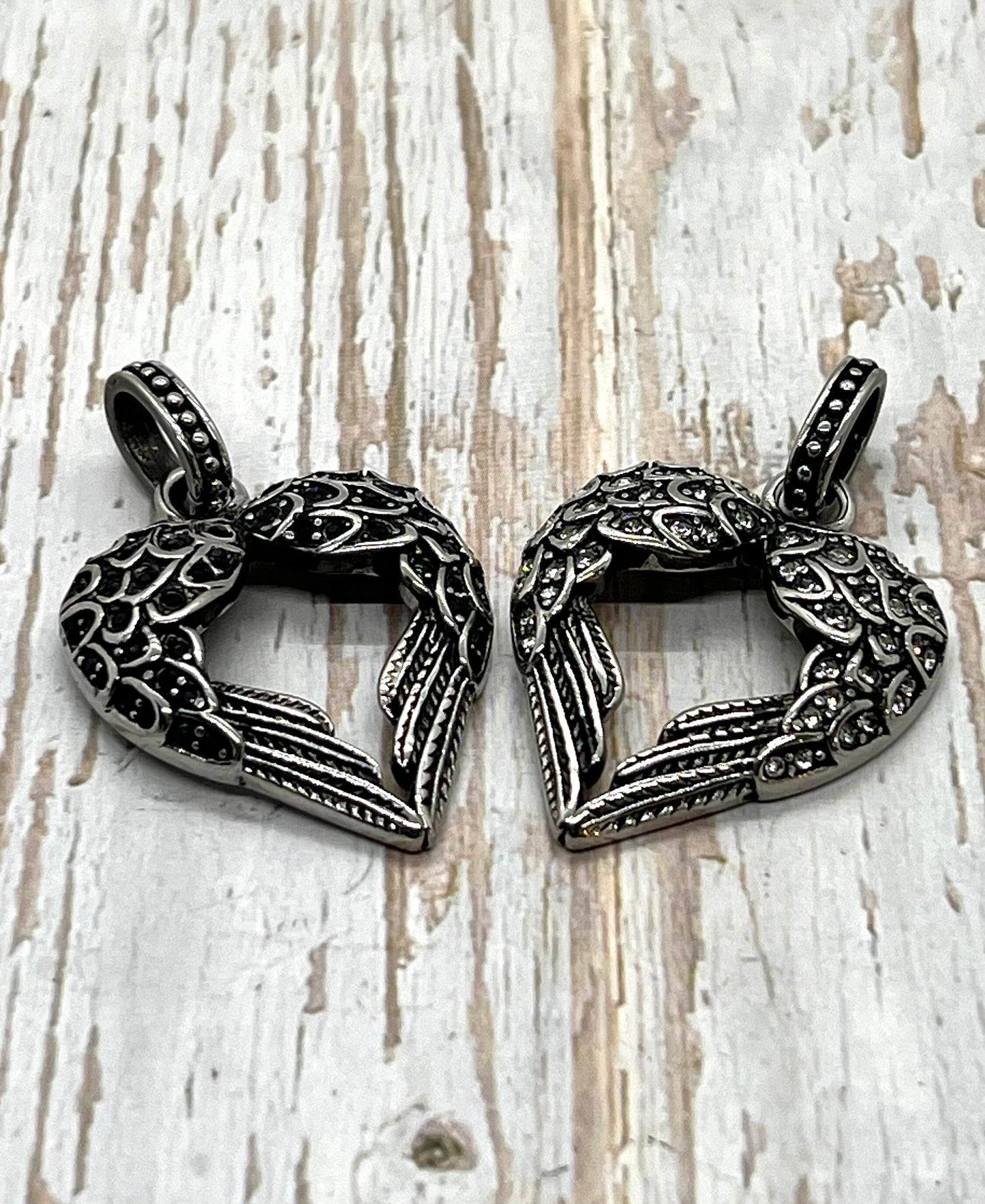Large Heart with Wings, Stainless Steel - SS042,SS045