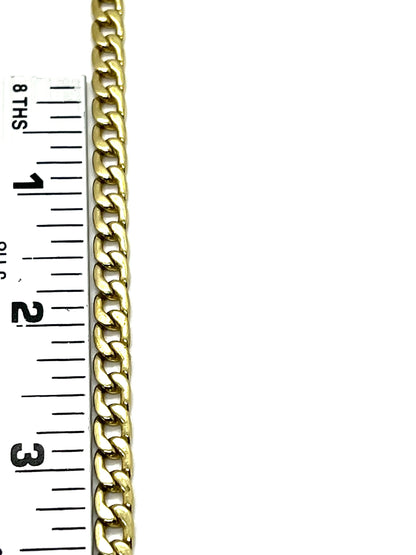 9x6mm Curb Chain, Shiny 18k Gold Plated