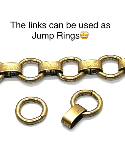 Large Smooth Plated Link Chain, Antiqued 18k Gold Plated - G096-CH