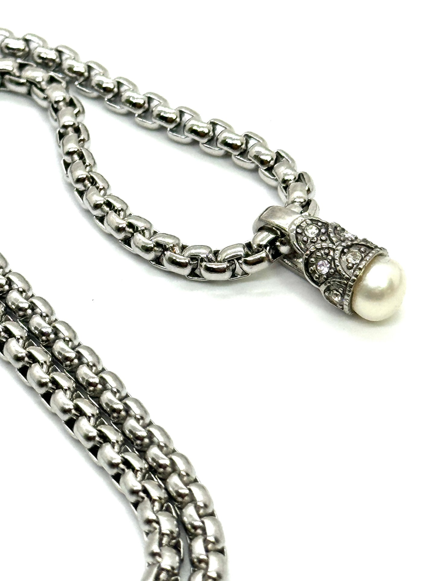 Freshwater Relevo Pearl Teardrop, Stainless Steel - SS034
