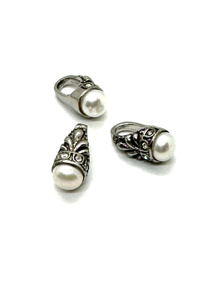 Freshwater Relevo Pearl Teardrop, Stainless Steel - SS034