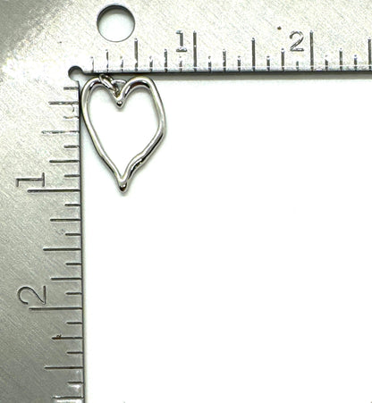 Elongated Organic Heart Pendant, Shiny 18k Gold Plated - SY057