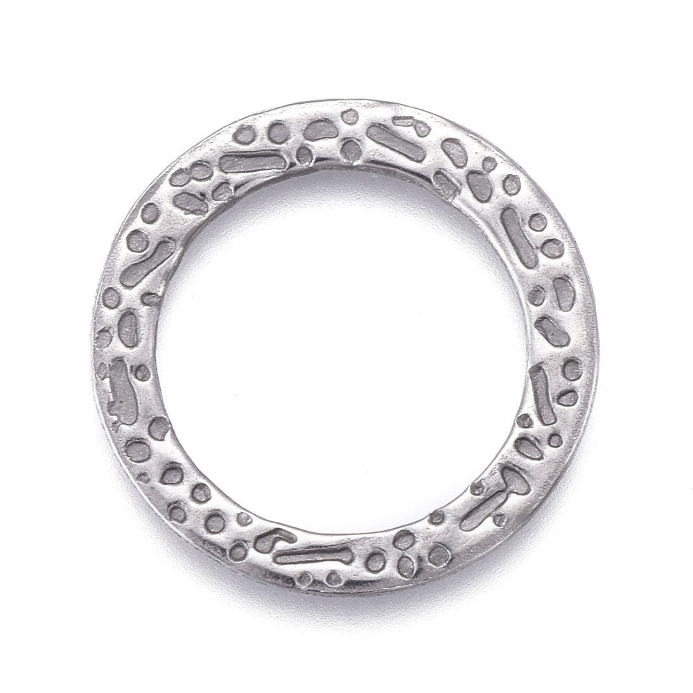 4-10pc Ring Connectors, Stainless Steel - SS063