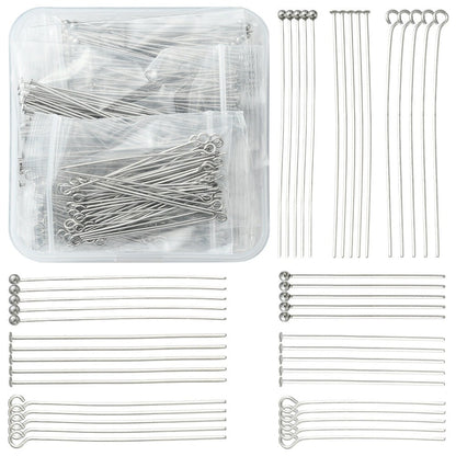 540pcs Ball Head Pins in 9 Styles, Stainless Steel