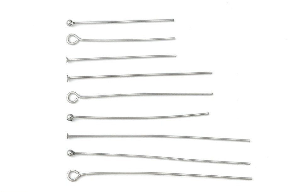 540pcs Ball Head Pins in 9 Styles, Stainless Steel